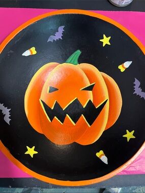 Halloween Jack-O'-Lantern Party Platter - Orange Pumpkin Design